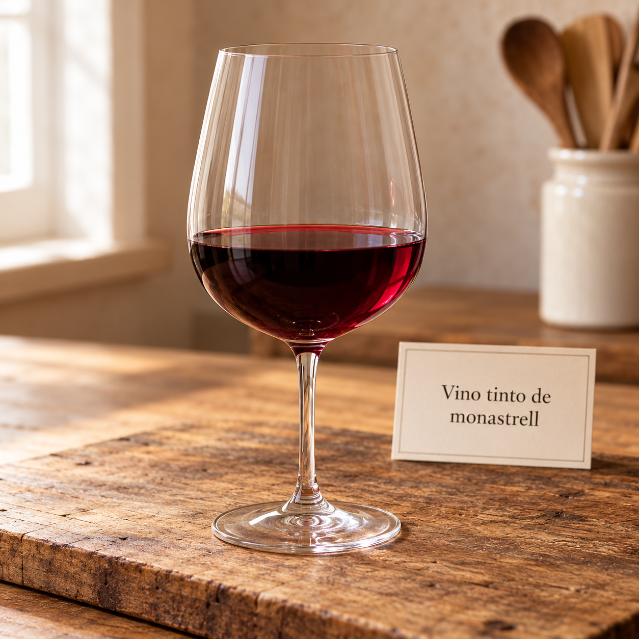 Vino tinto de monastrell en copa