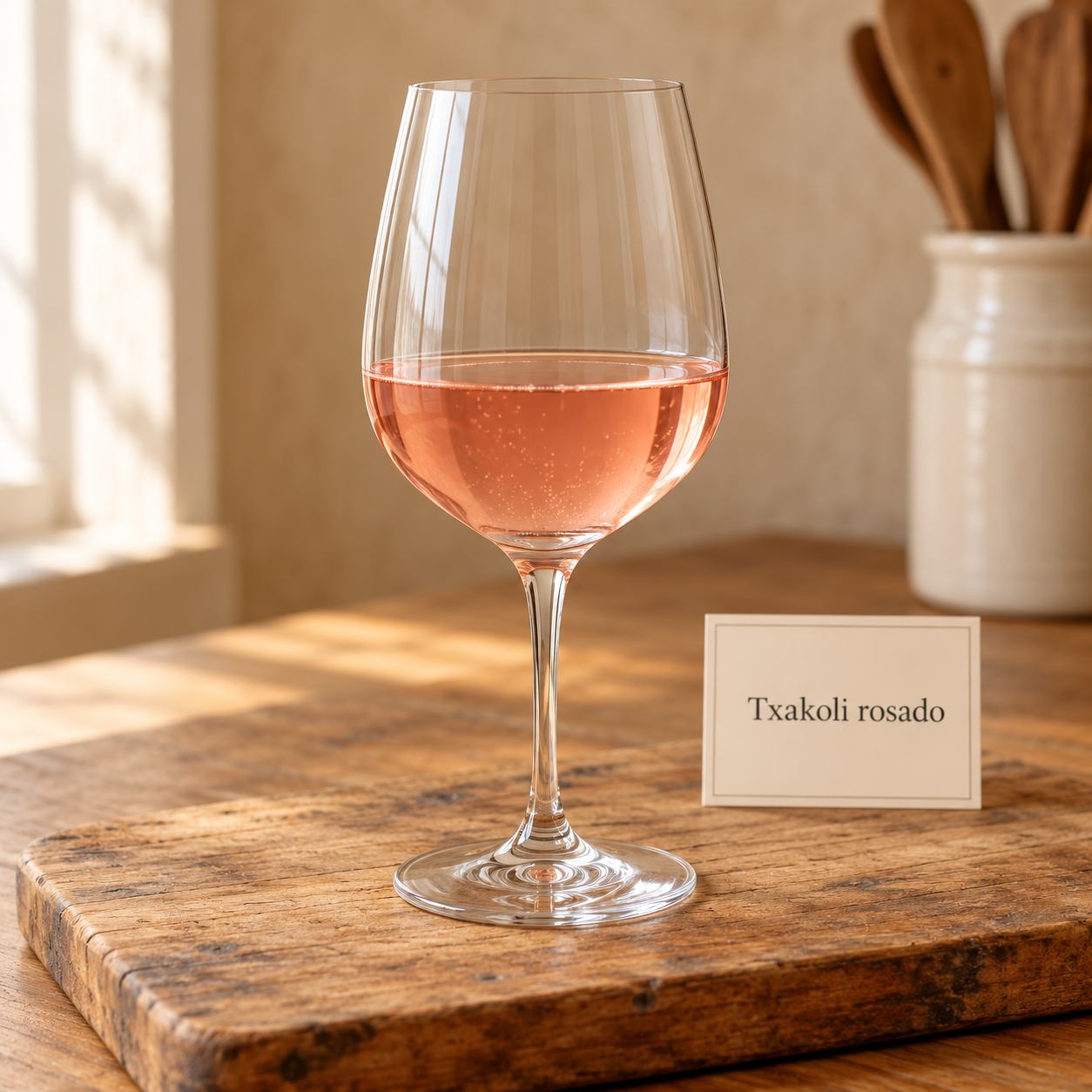 Txakoli rosado en copa elegante