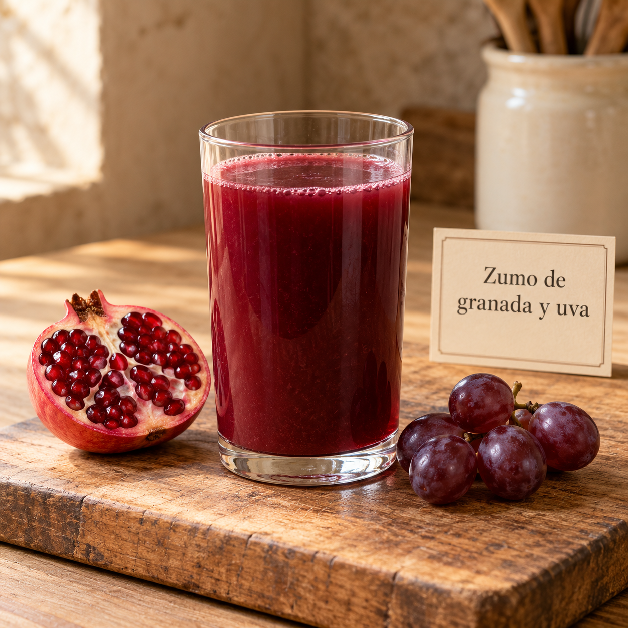 Zumo de granada y uva