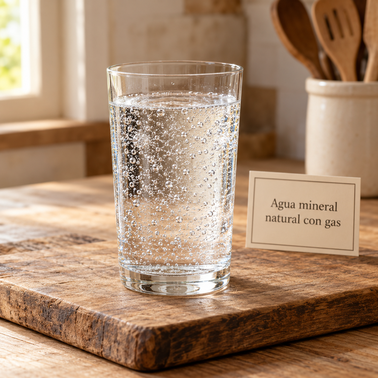 Agua mineral natural con gas