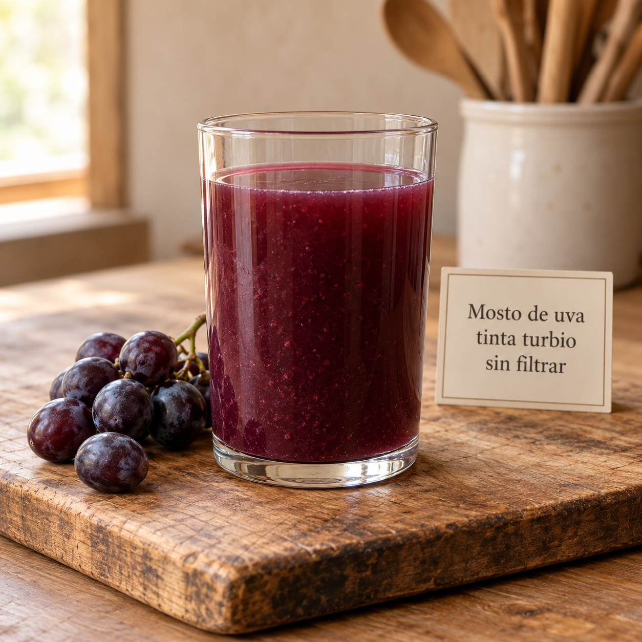 Mosto de uva tinta turbio sin filtrar