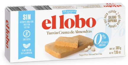 Turrón Crema de Almendras 0% Azúcares El Lobo All-Natural 200 g