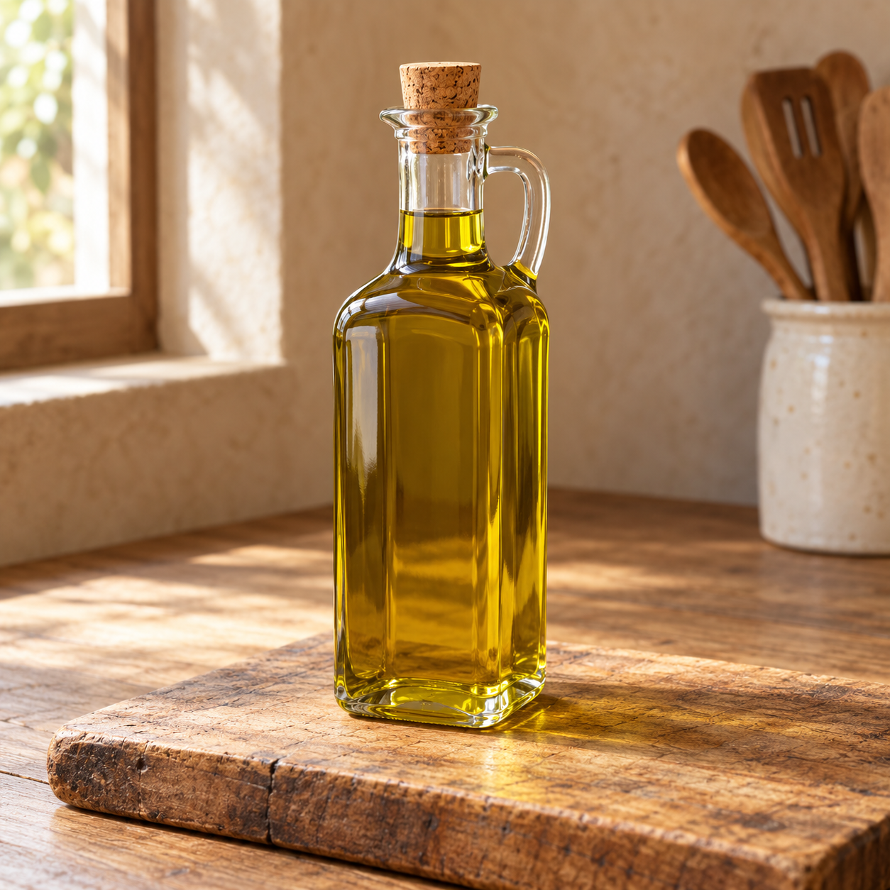 Aceite Loaime sobre madera rústica