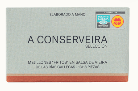 Mejillones fritos en salsa de vieira