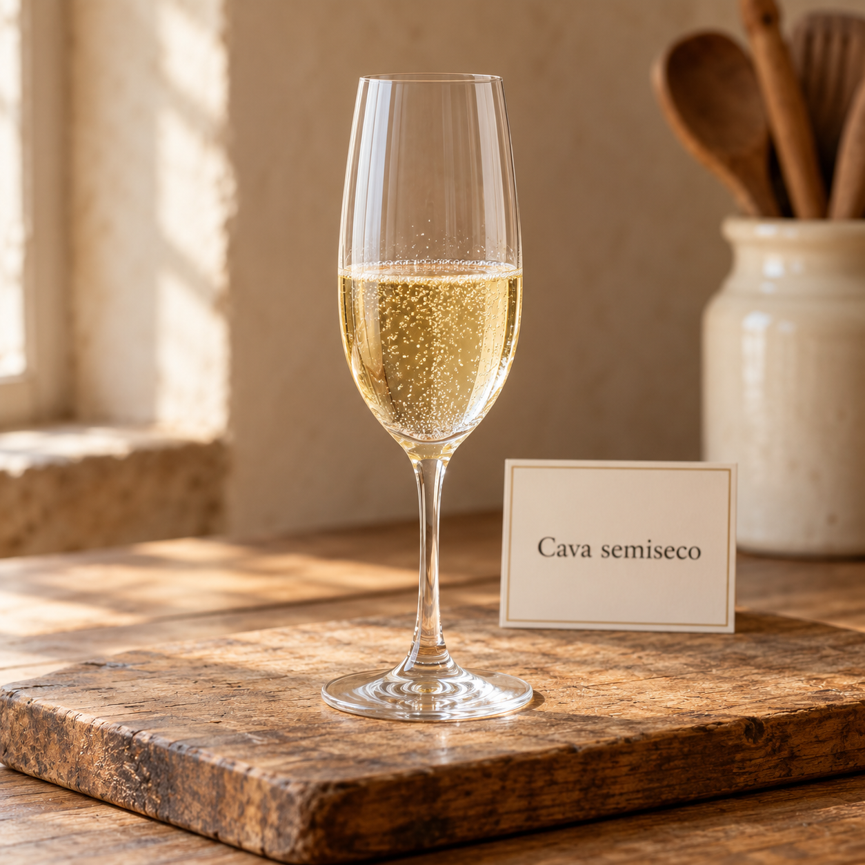 Cava semiseco en copa tulipa