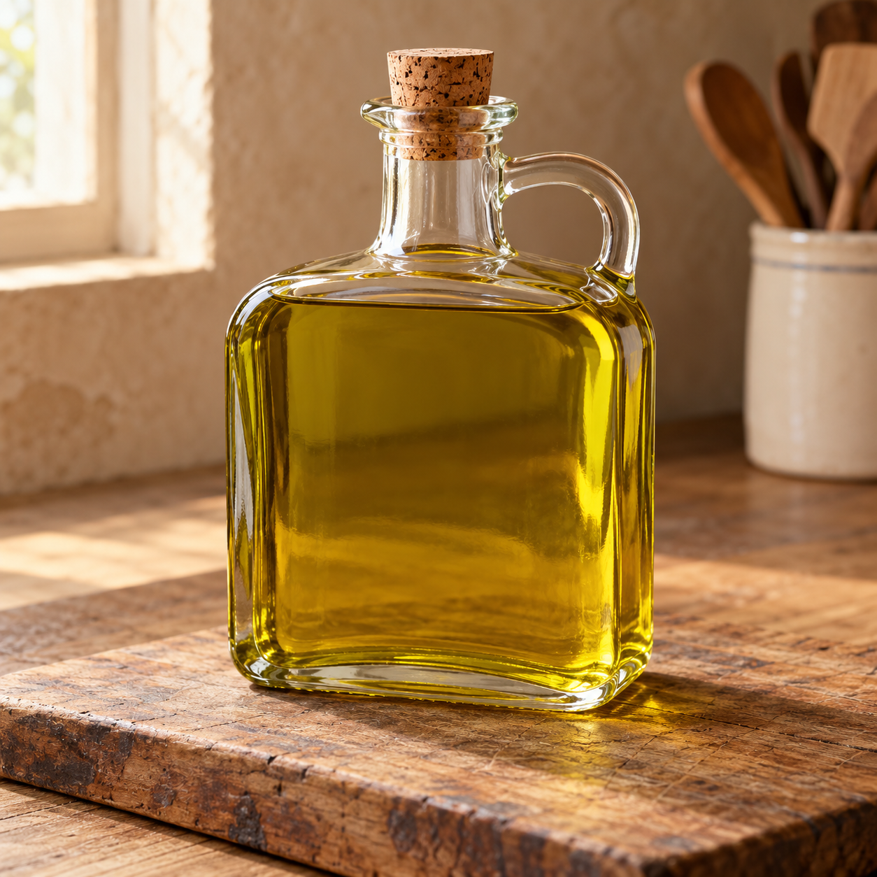 Aceite Verdial de Badajoz sobre madera