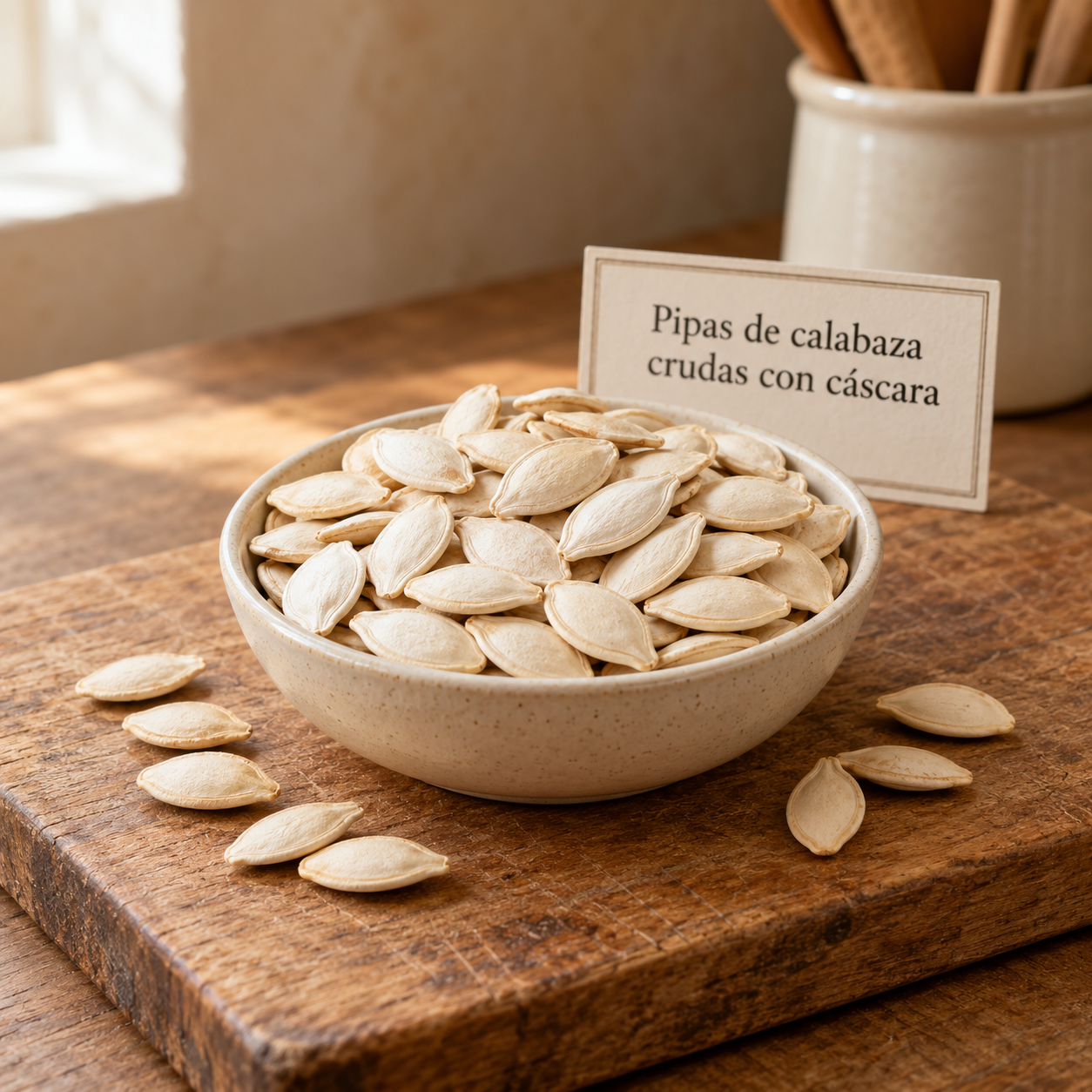 Pipas de calabaza crudas con cáscara