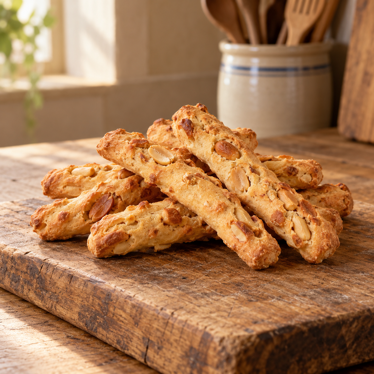 Rosquilletas valencianas con cacahuetes tostados