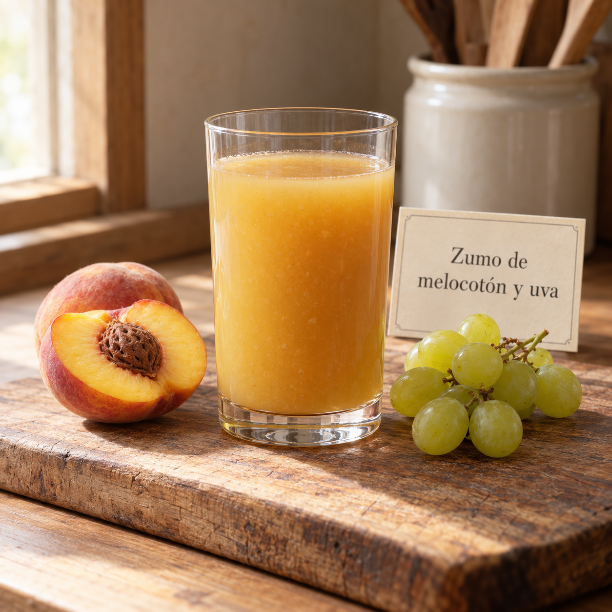 Zumo de melocotón y uva