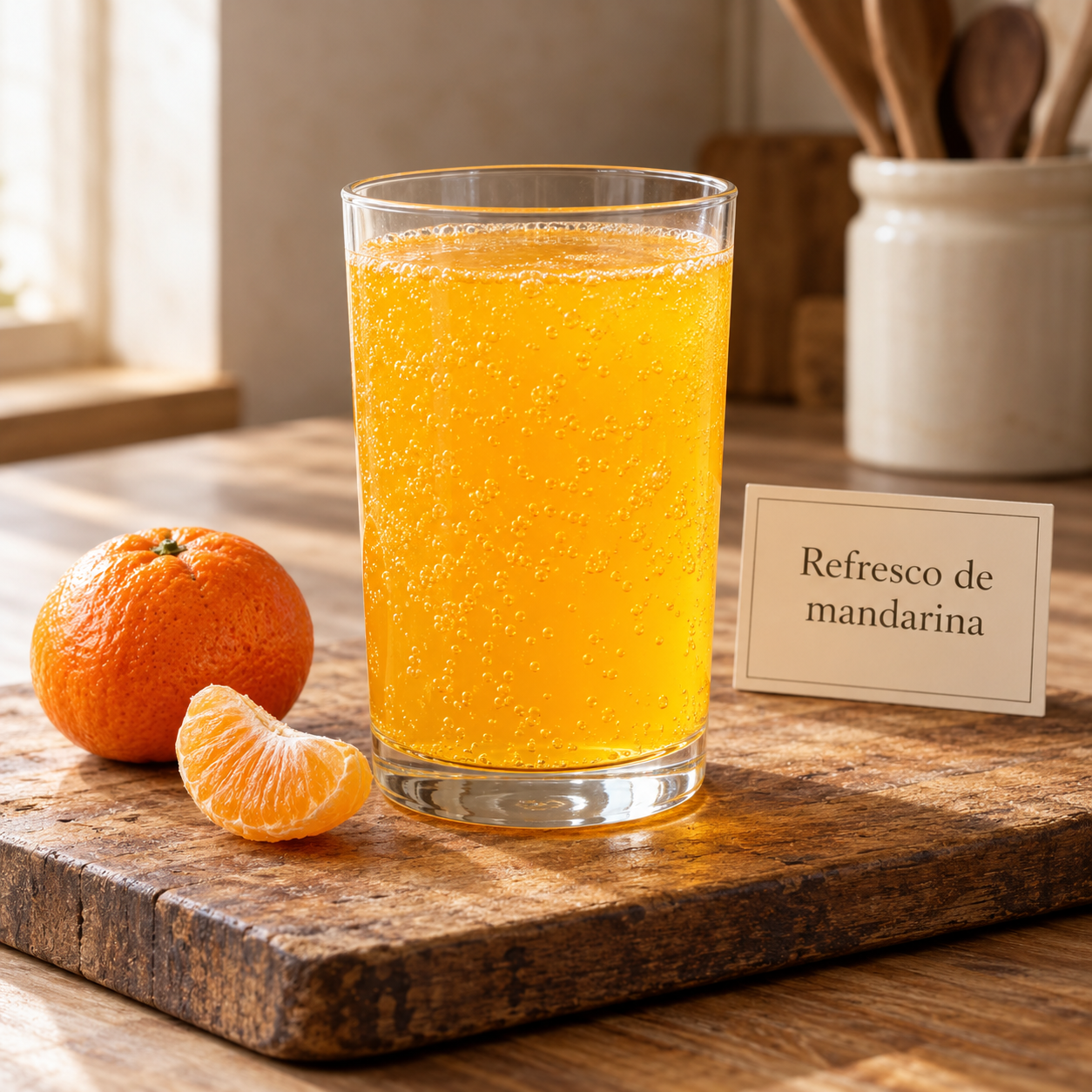 Refresco de mandarina con burbujas