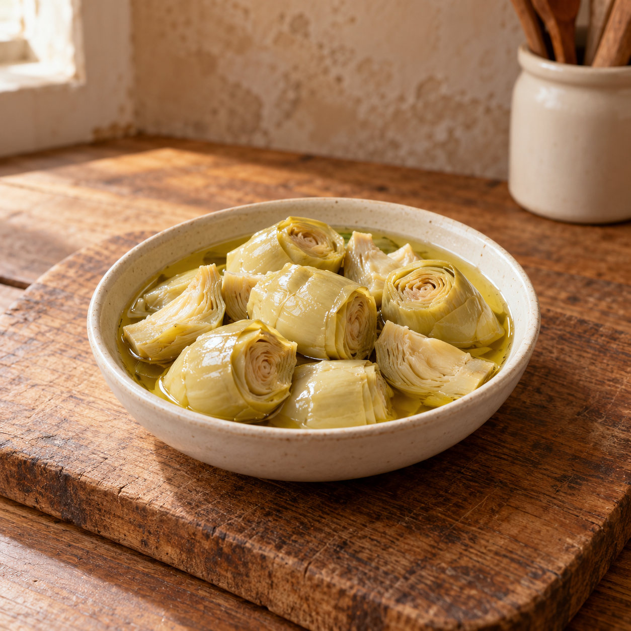 Alcachofas tiernas en aceite de oliva