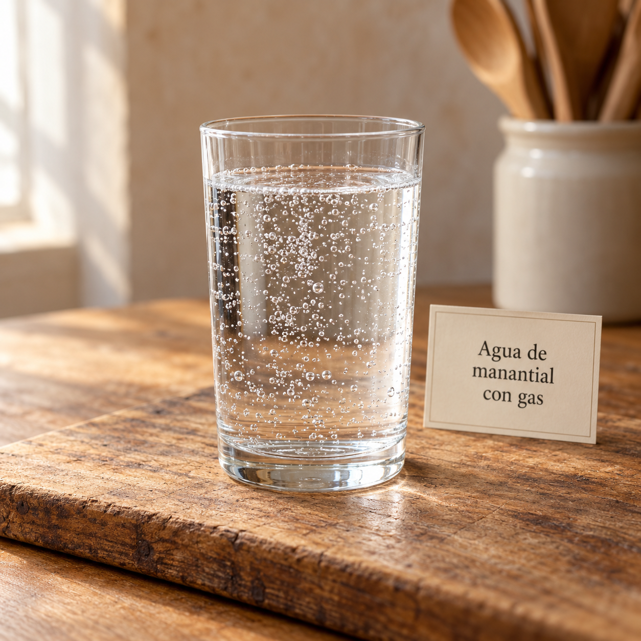 Agua de manantial con gas