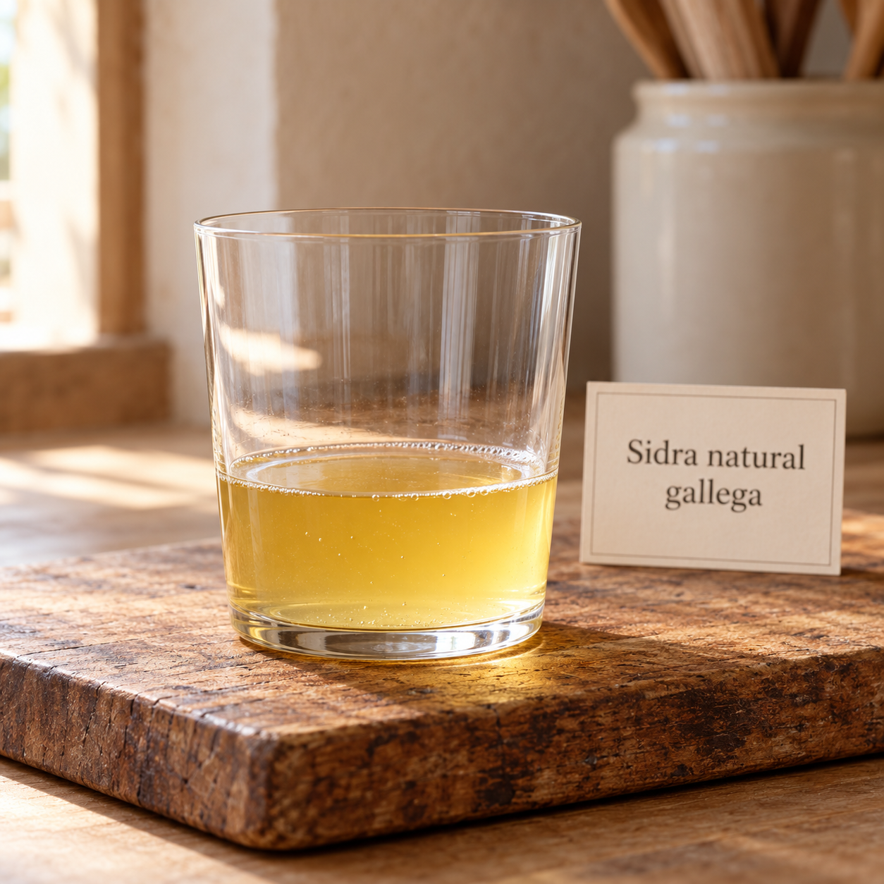 Sidra natural gallega en vaso