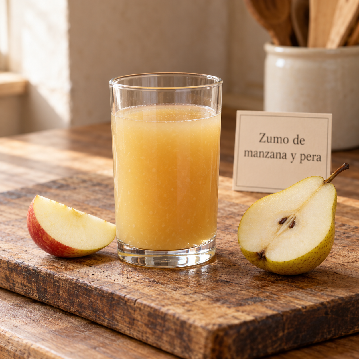 Zumo natural de manzana y pera