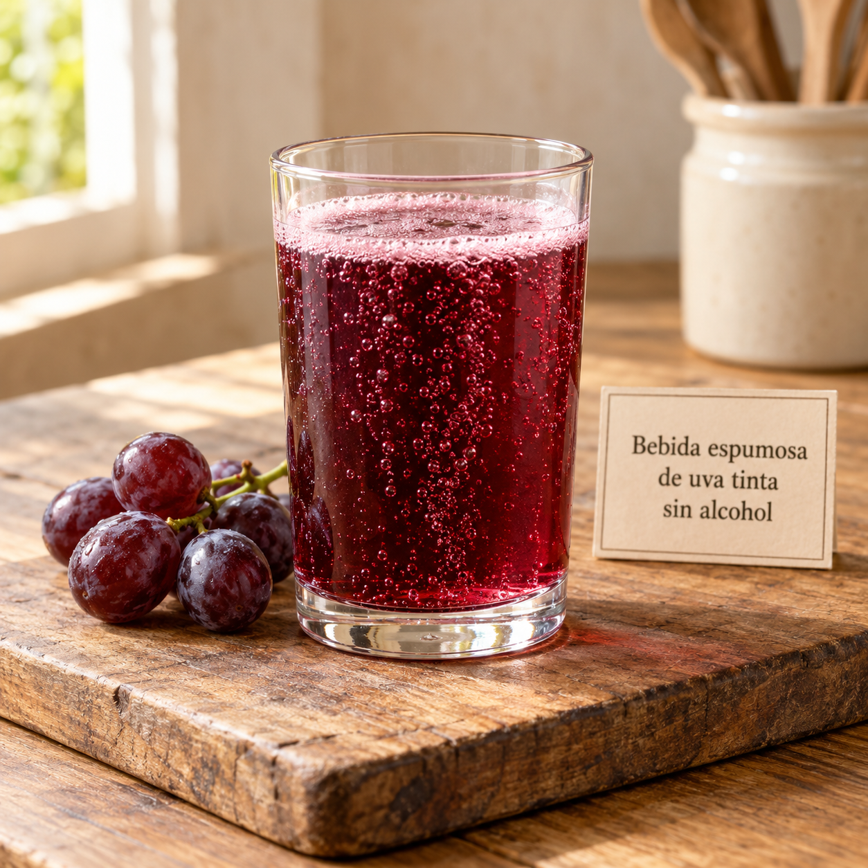 Bebida espumosa de uva tinta sin alcohol