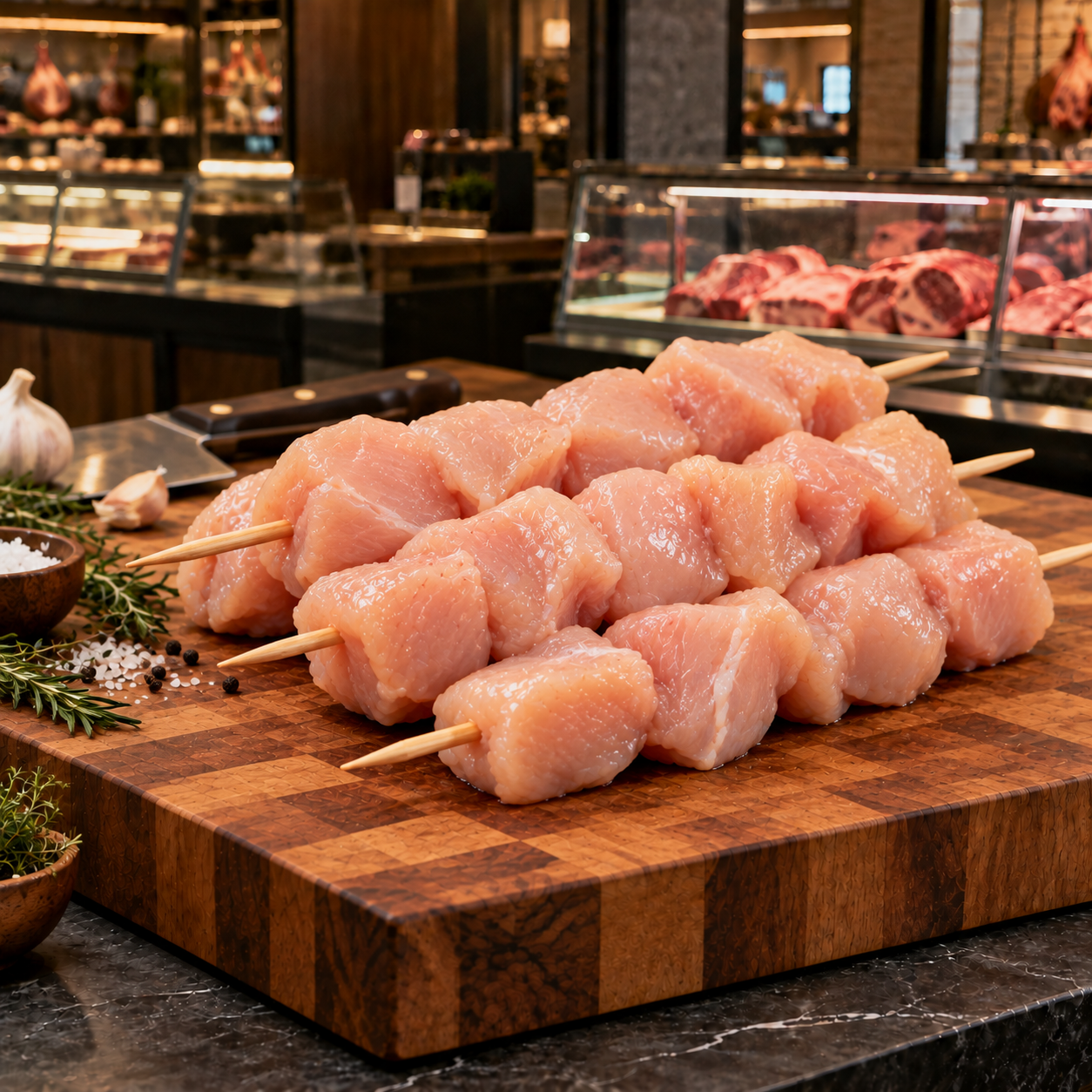 Pollo — brochetas sin adobar