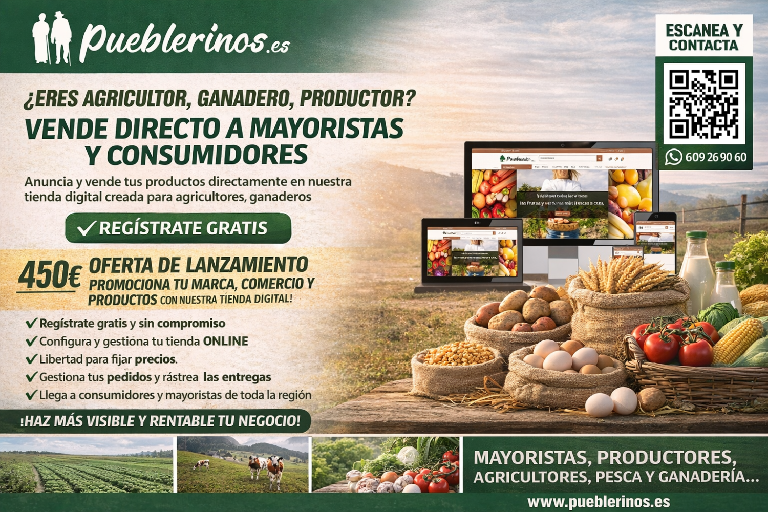 ¡Vende tus productos directamente con Pueblerinos!