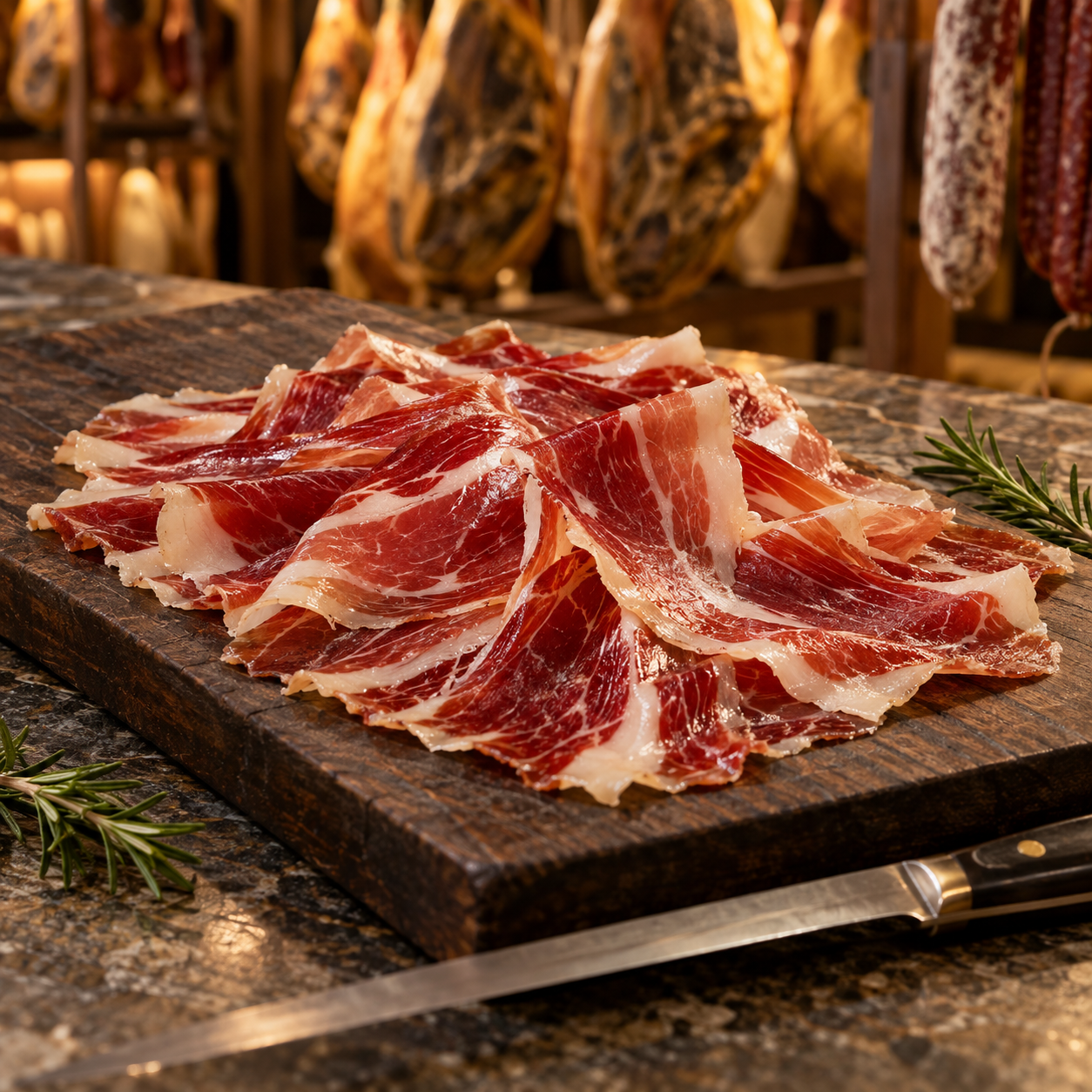 Jamón de cebo de campo ibérico, loncheado