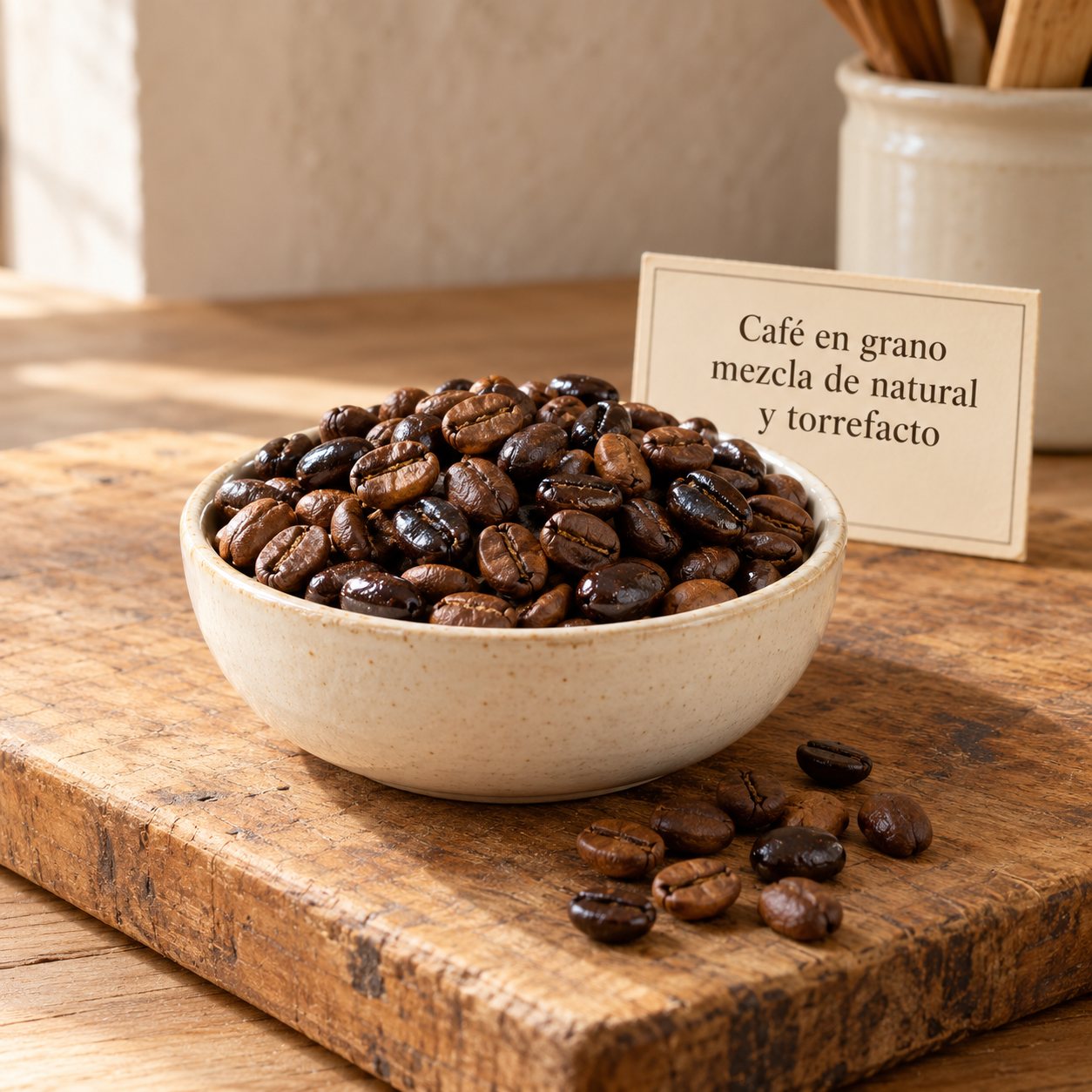Café en grano natural y torrefacto