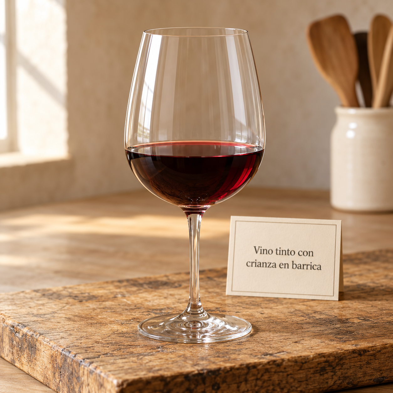 Vino tinto con crianza en barrica