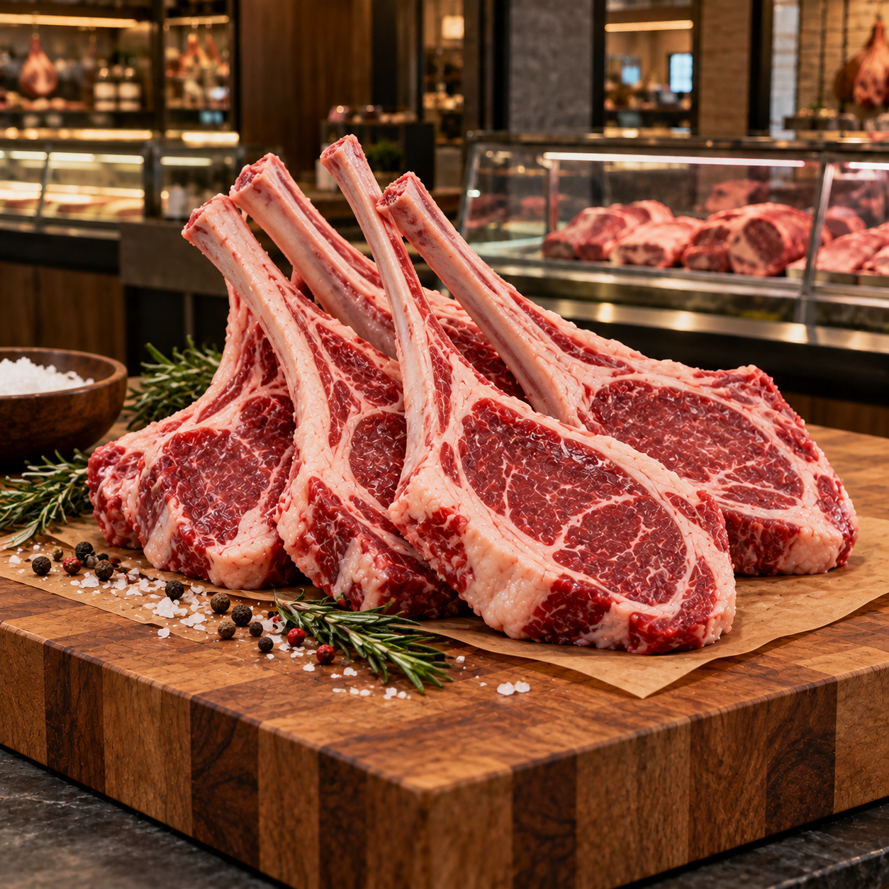 Cordero recental — chuletas de palo