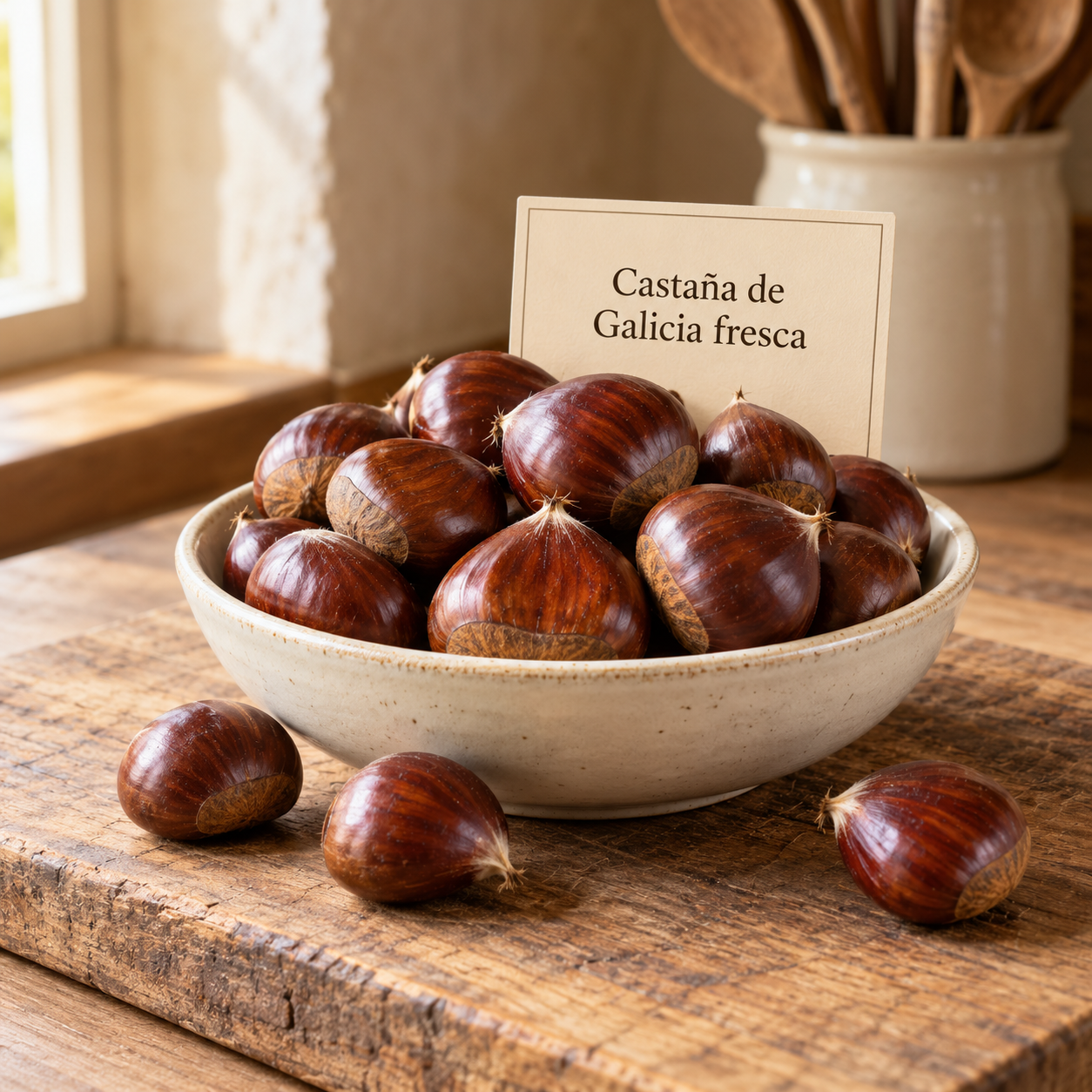 Castañas frescas de Galicia