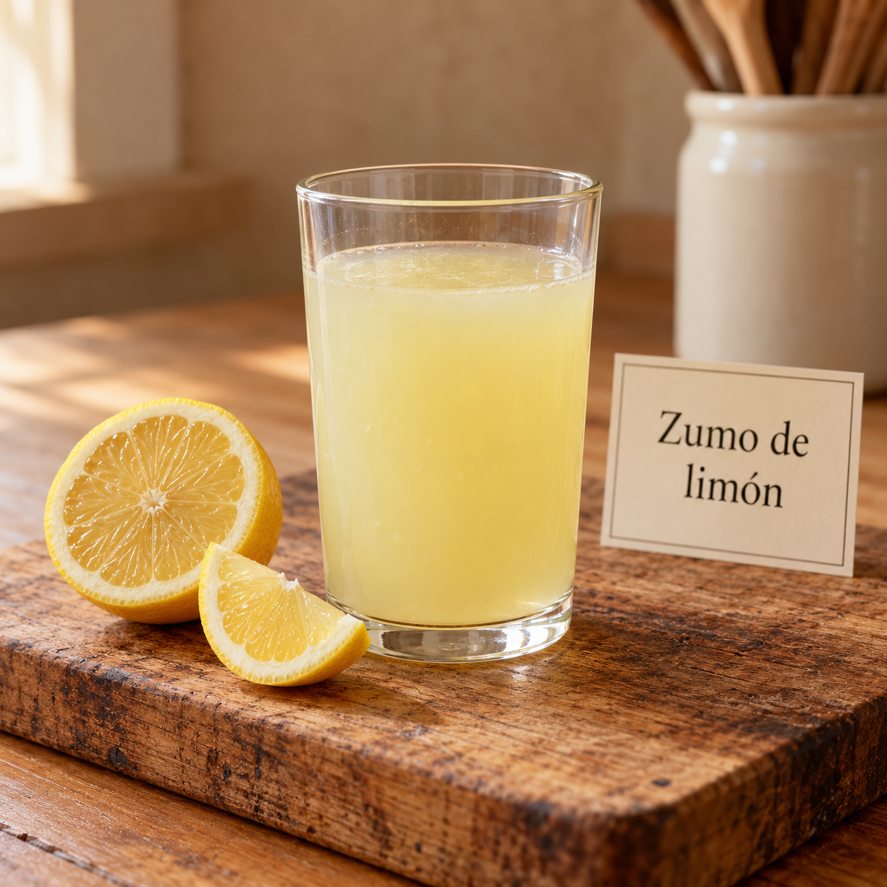 Zumo de limón recién exprimido