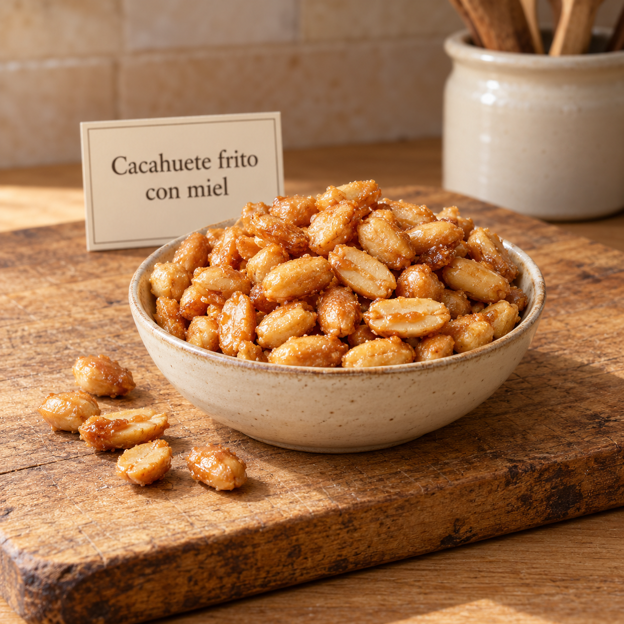Cacahuete frito con miel
