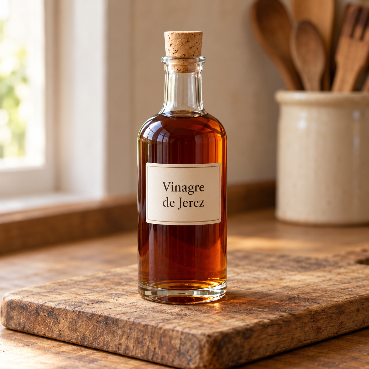 Vinagre de Jerez en cocina rústica