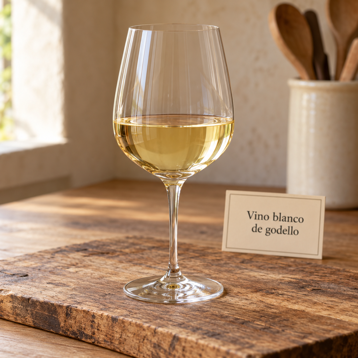 Vino blanco de godello en copa