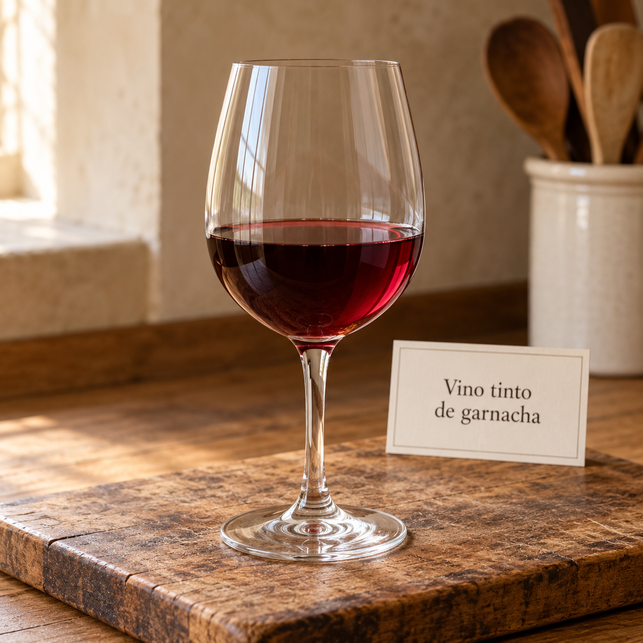 Vino tinto de garnacha en copa
