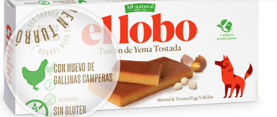 Turrón Yema Tostada All-Natural El Lobo 200 g