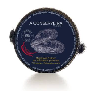 Mejillones de las Rías fritos en escabeche picantes