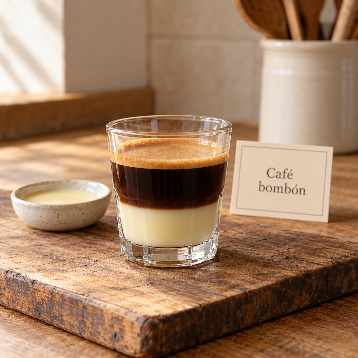 Café bombón en capas