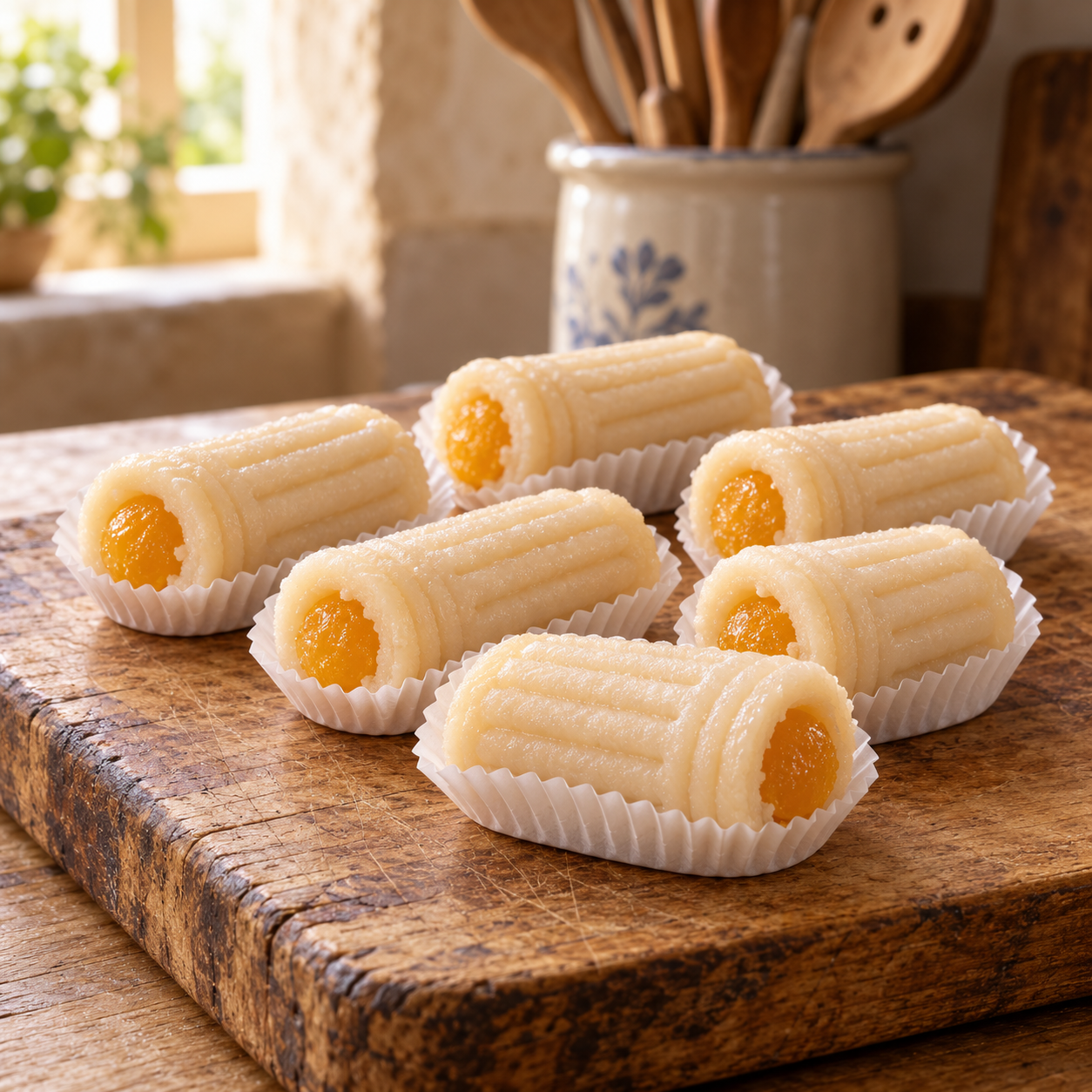 Huesos de santo tradicionales con yema