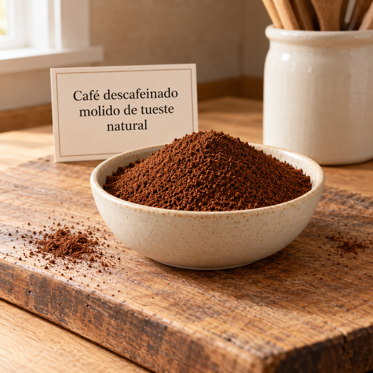 Café descafeinado molido de tueste natural