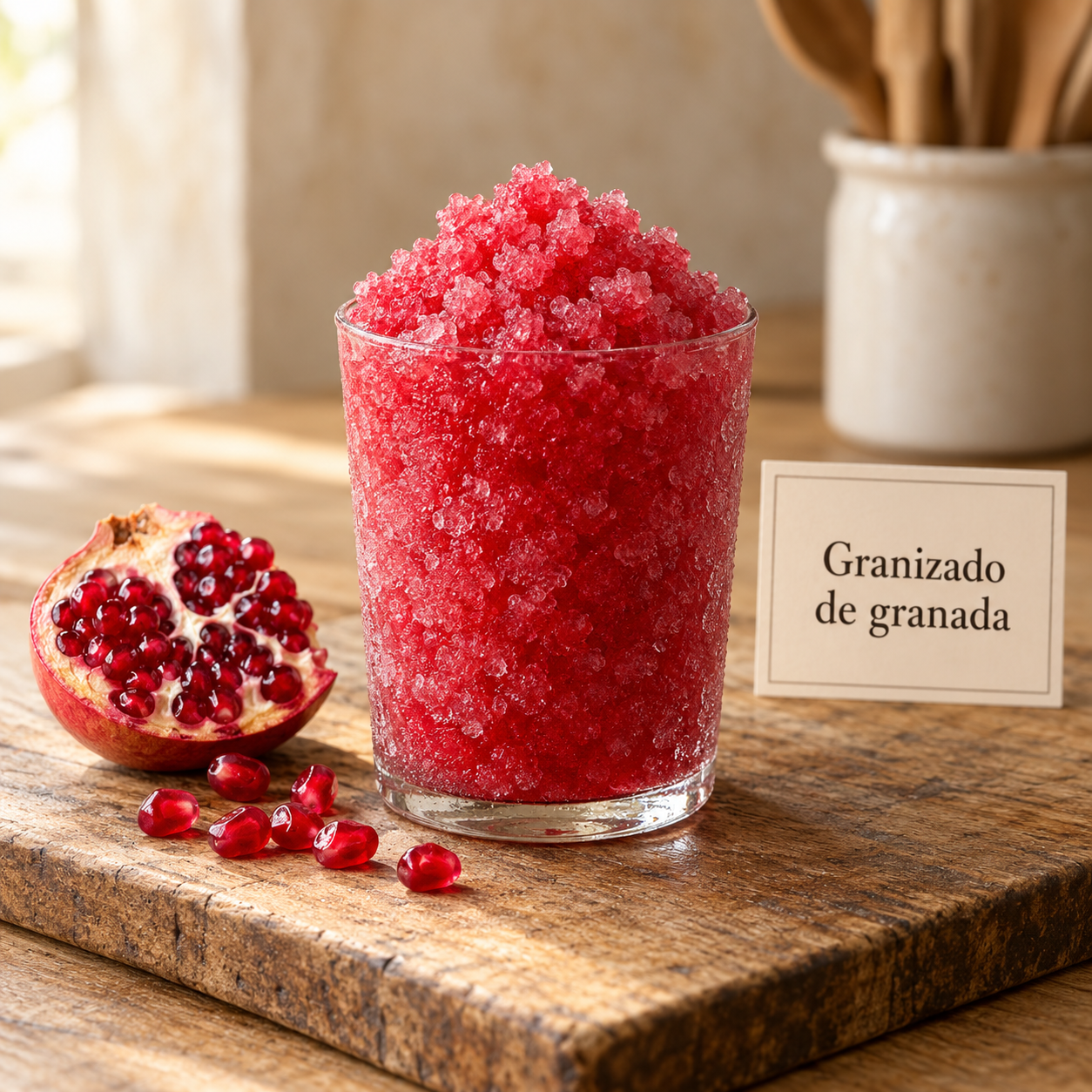Granizado de granada en vaso